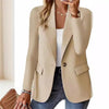 Spring Autumn Women Solid Casual Slim Blazer Elegant Chic Office Lady Basic Suits Jacket Long Sleeve Notched Collar Blazers