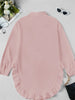 Solid Mini Party Prom White Mini Dresses Women Falbala Lapel Long Sleeve Casual Shirts Casual Vintage Blouses
