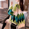 Women Loose Sweater Top Korean Ladies V-neck Cardigan Knitted Autumn Winter Female Medium Long Styles Knitting Coat
