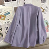Korean Solid Color Lady Top Outwear Spring Autumn Long Sleeves Female Blazer Jacket Double-breasted Women Suit Coat