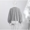 Fuzzy Frog Button Women's Knit Cardigan Long Sleeve Loose Cropped Cardigan Solid Relaxed Knit Top Daily Jackets