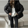 Solid Zipper Drawstring Puffer Jacket Quilted Water-Resistant Loose Winter/Fall Warm Women Outerwear Daily Causal Lady Coat