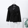 Elegant Solid Stand Collar Short Coat Women Casual Loose Button Full Sleeve Outwear Autumn Winter Streetwear