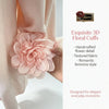 High‑quality Women Loose Short Tunic Dress 3D Stereo Big Flower Cuff Lantern Long Sleeve Button Front Dress Casual Daily Wear