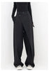 Houzhou Women Wide Suit Pants High Waist Gothic Japanese Style Baggy Black Trousers Irregular Straight Pants Casual Streetwear