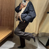 Casual Women Thick Coat With Faux Fur Collar Full Sleeve Zipper Loose Oversize Warm Jacket Female Winter Lady Coats