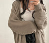 Slouchy Cardigan Knitted Drop Shoulder Long Sleeve Ribbed Open Front Sweater Jacket Women Teen-girl Fall Winter Basic Outfit