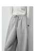 Women's Soft Cotton Curved Leg Long Pants Fall High Waist Drawstring Loose Wide Leg Pear Shape Friendly