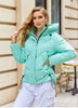 Winter Down Jacket Women Short Classic zipper Design Pocket Stand Collar Hooded Slim Coat Women Parkas 83319