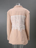 White Lace Patchwork Blazer Women's Notched Collar Slim Fit Long Sleeves Single Breasted Suit Jacket Tide