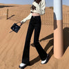 Woman High Waist Vintage Flare Jeans Female Elastic Bell Bottom Pants Girls Black Brown Deep Blue Light Blue Denim Trousers