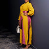 Elegant Women Wraped Bow Neck Long Sleeve with Sashes Maxi Long Dress Chic Sexy Party Prom Big Swing Pleated Dresses
