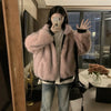 Double Sided Winter Coat Women Clothing Imitation Mink Fur Fur Hooded Cotton Jacket Female Warm Plush Cotton-padded Outerwea