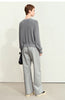 Minimalism Casual Pants for Women Autumn Wide Leg Loose Vertical Elastic Waist Drawstring Sporty Trousers 12343338
