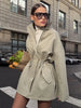 Autumn Vintage Jacket Femme Winter Street Casual Long Sleeve High Waist Cardigan Workwear Retro Coat Winter