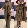 Spring Autumn Jacquard Twists Cardigan Sweater Large Size Women Long Hooded Single Breasted Knitted Cardigan Coat M-5XL