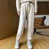 Women's Sports Wool Pants in AutumnWinter Solid Color Pockets Warm High-Quality Casual 100% Merino Pure Wool Small Leg Pants