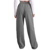 Women's Winter Sweatpants Solid Color Casual Fleece Sweatpants Outdoor Travel Camping Wide Leg Straight Pants