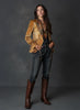 Retro Blazer Jacket for Women's Autumn Notched Collar Floral Printed Elegant Office Lady Vintage Casual Single Button Outerwear