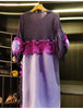 Pleated Tie Flower Long Sleeve Women's Dress Chic Loose Colorblock Patchwork Design Beading Famale Clothing 2DB6651