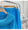 2 Pieces Sets For Women Beading Loose Shirts With Wide Leg Pants Female Elegant Clothing Spring Autumn 2DB2230