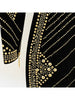 High Street Designer Stylish Women Long Sleeve Metallic Beaded Stretchy Dress