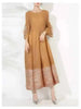 Women's Dress With Flower Ruffles Sleeves Round Neck Loose Big Size Long Dresses 2DB1142