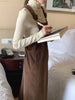 Chic Japan Mori Girls Feminine Vestidos Women Flower Embroidery Elegant Retro Cute Vintage Cotton Corduroy Pockets Shirt Dress