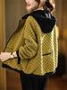 Hooded Casual Coat Women High End Mother Jacket Autumn Winter Korean Patchwork Outwear With Short Zipper Basic Coat