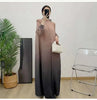 Prom Dress For Women Gradient Long Sleeves Maxi Pleated Print Dresses Spring Female Clothing 2DA3612
