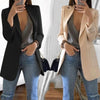 Elegant Jacket Women's Suit Single Office Casual British Professional Women's Buttonless Suit Collar Pocket Simple Coat Top