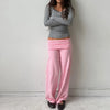 Womens Casual Pajama Pants Striped Low Waisted Lounge Pants Elastic Waist Drawstring Long Trousers