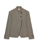 Stand Collar Side Placket Suit Jacket Women Elegant Long Sleeve Button Pocket Loose Coats Spring Chic Office Lady Outerwears