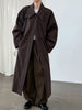 Women Coffee Brief Belted Big Size Long Trench Lapel Long Sleeve Windbreaker Tide Spring Autumn 1DJ3893