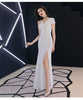 Host evening dress, light, niche one shoulder black long dress, fishtail, one shoulder dress, female
