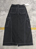 Cyber Y2K Streetwear Black Baggy Women's Cargo Jeans Pants For Woman Clothing Wide Leg Gothic Punk Loose Fit Denim Trousers