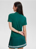 Women 2 Pieces Athletic Skirt Set Outfits V Neck Polo Shirts High Waisted Pleated Tennis Skirts Golf Pickball Dress