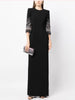 High Street S/S Designer Vestido Women's Half Sleeve Beaded Long Maxi Dress