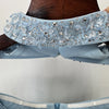Designer Women's Party Gown With Detachable Cape Diamonds Beaded Embellishments Long Dress