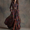 Autumn Grid Printed Long Sleeve Shirts Dress Casual Wear Robe Dress Elegant Ladies Loose Pleated Vintage Commute Dresses