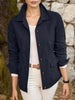 Women Autumn Jackets Casual Turn-Down Collar Long Sleeve Button Up Solid Outerwear Commuting Work Wear Overshirts