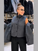 Elegant Women's Woolen Suit Jacket Vest 2 Pieces Set Loose Lapel Long Sleeve Breasted Jackets Knit Collar Vests Lady Coats