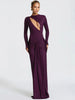 Hollow Out Long Sleeve Sexy Maxi Dress Women Gown Elegant O Neck Draped Ruched Bodycon Club Party Long Dress