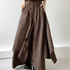 Autumn Loose Button Irregular Skirt Pants Wide Leg Pants Female Loose Casual All-Match Trousers Pants Women