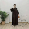 Wine Red Pleated Dress For Women Flower Sleeves Female Evening Party Elegant Clothing Ladies 2DB1827