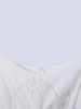 Minimalist White Boat Neck Midi Dress Women Elegant Cap Sleeve A-line Flare Eyelet Embroidery Vestido Wedding Formal Party Gown