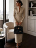 Women's Evening Party Elegant Long Dress Solid V-Neck Long Sleeve Sheath Bodycon Maxi Dresses White Black Clothing