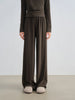 Women's Knit Coordinate Set - Drop Collar Knit Top & Straight Leg Pants Office Casual Two Piece Set Elegance