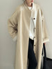 Stand Neck Long Trench Coat Women Spring Casual Turn-down Collar Single-breasted Trench Coat