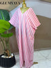 Fall Holiday Half Batwing Sleeve Striped Print Loose Long Dress Street Women Party Vestidos Maxi Dresses Vestidos